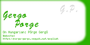 gergo porge business card